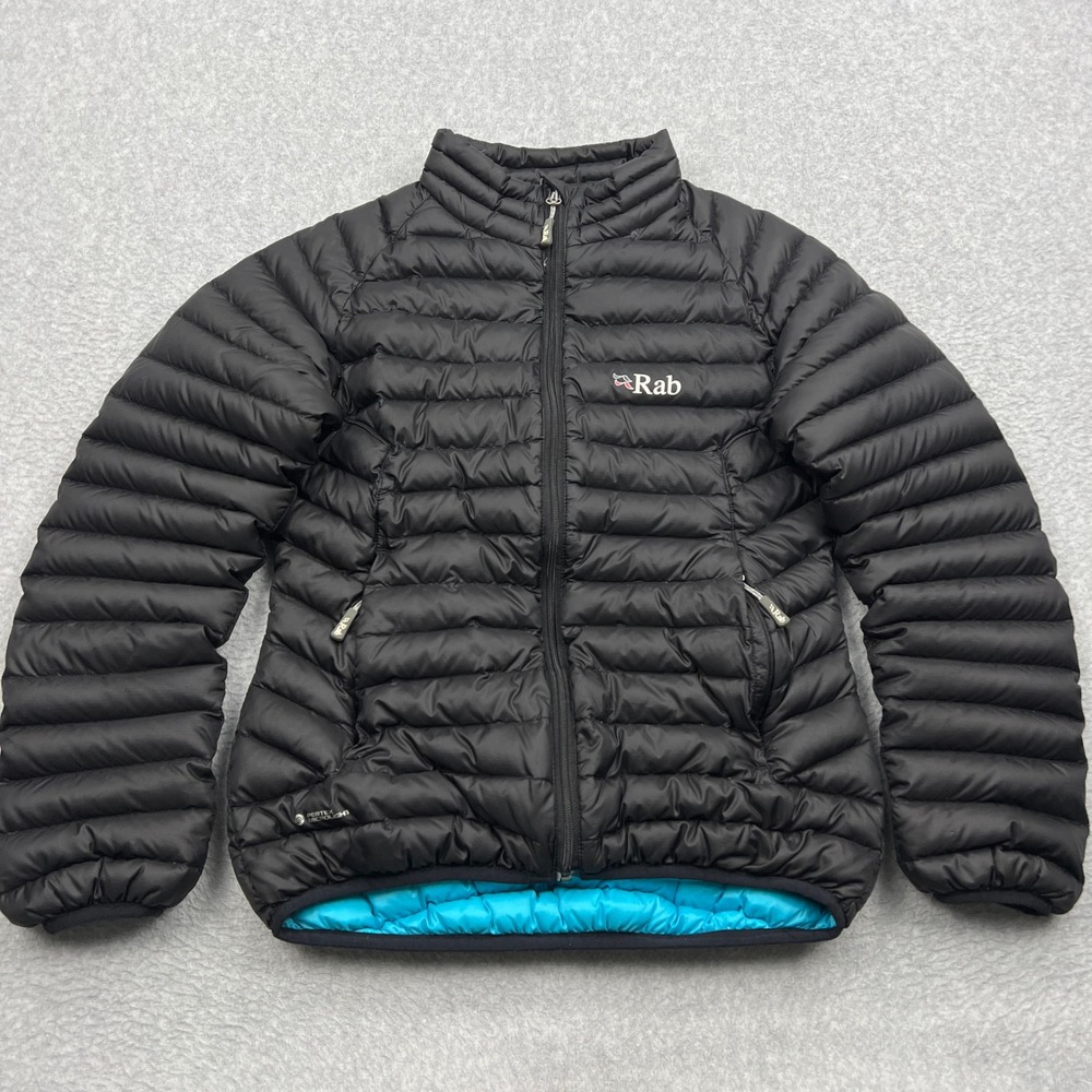 Rab Microlight Jacket Womens XS Black Pertex Down Insulated Ski Puffer Winter